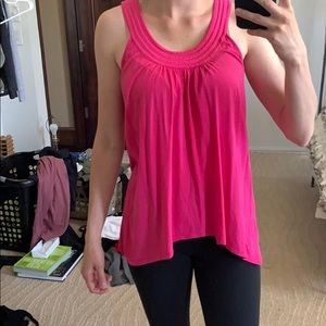 Hot pink swoop neck tee